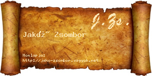 Jakó Zsombor névjegykártya